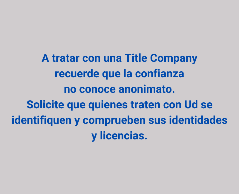 Verifique la legalidad de la Title Company