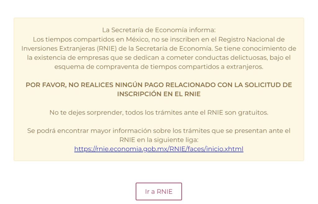 Registro de Inversiones Extranjeras México gratuidad trámites